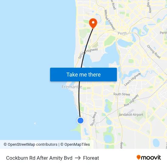 Cockburn Rd After Amity Bvd to Floreat map