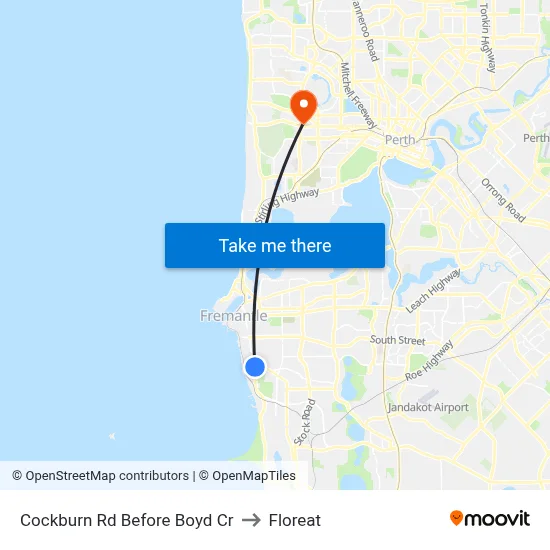 Cockburn Rd Before Boyd Cr to Floreat map