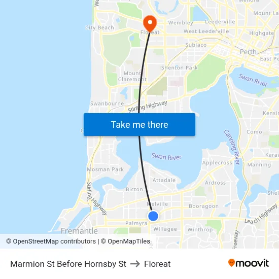 Marmion St Before Hornsby St to Floreat map