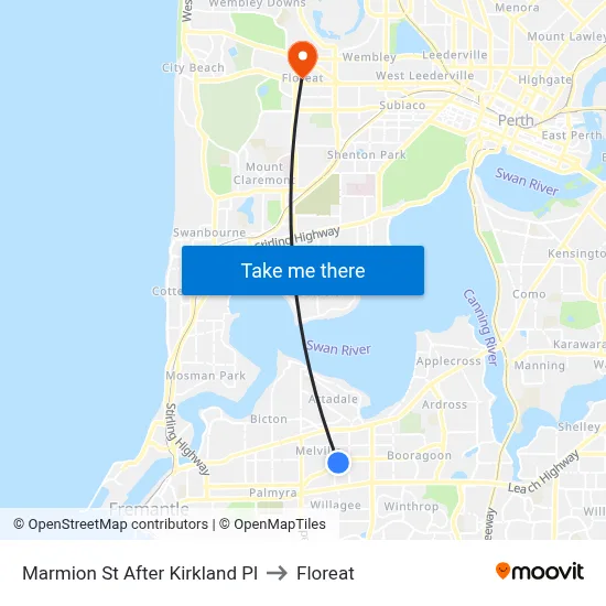 Marmion St After Kirkland Pl to Floreat map