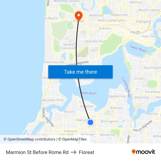 Marmion St Before Rome Rd to Floreat map