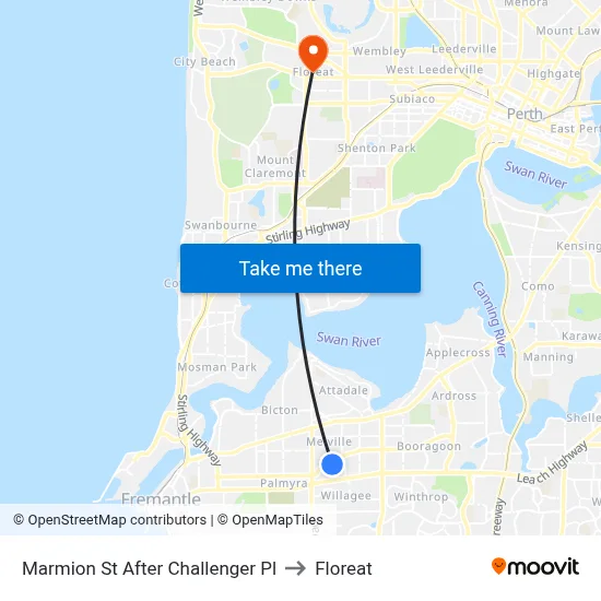 Marmion St After Challenger Pl to Floreat map
