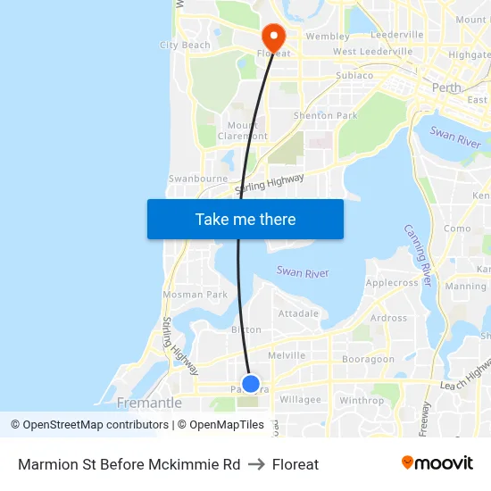 Marmion St Before Mckimmie Rd to Floreat map