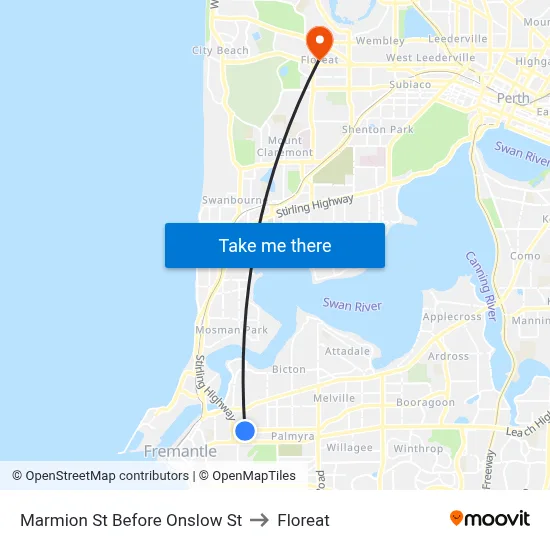Marmion St Before Onslow St to Floreat map