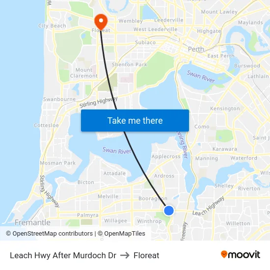 Leach Hwy After Murdoch Dr to Floreat map