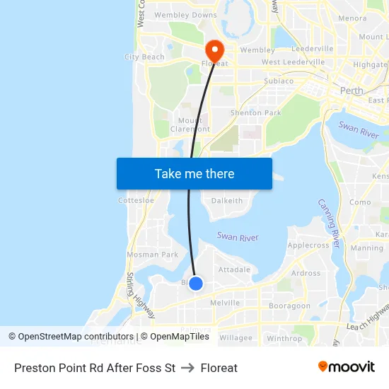 Preston Point Rd After Foss St to Floreat map