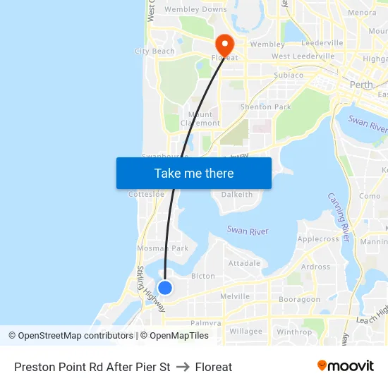 Preston Point Rd After Pier St to Floreat map