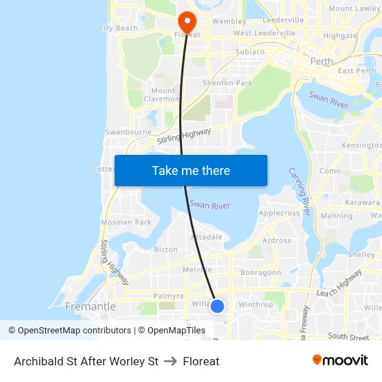 Archibald St After Worley St to Floreat map