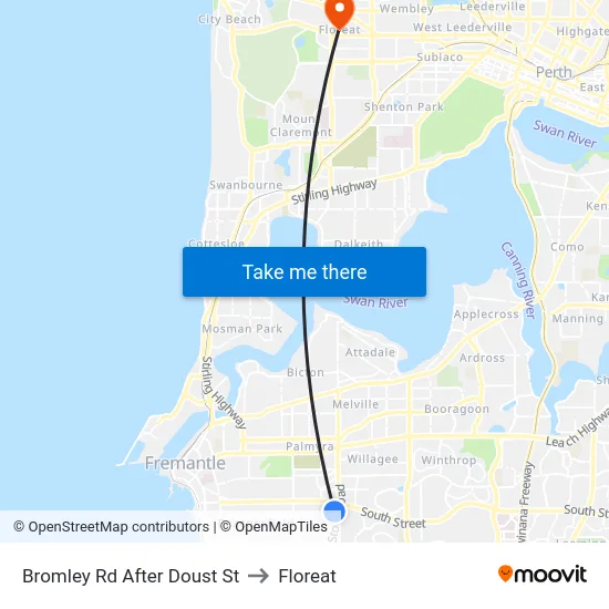Bromley Rd After Doust St to Floreat map