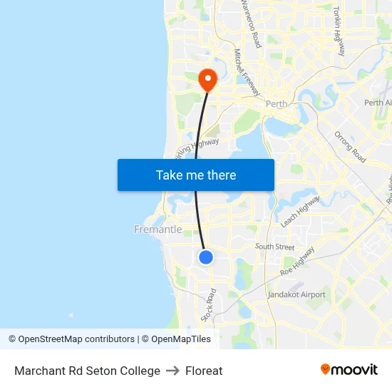 Marchant Rd Seton College to Floreat map