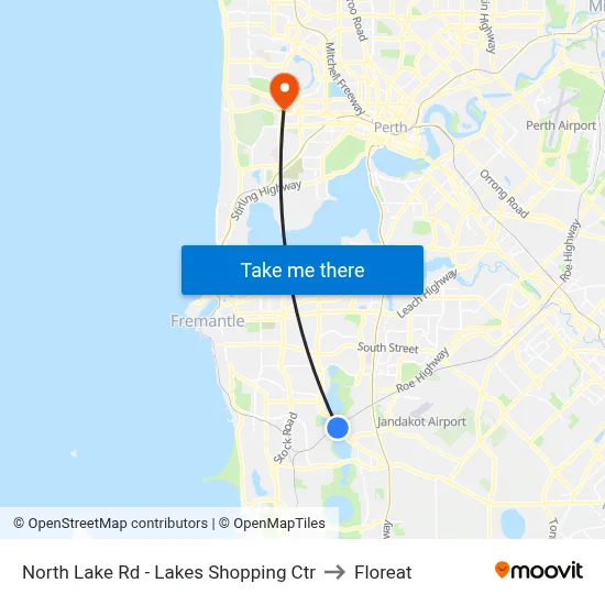 North Lake Rd - Lakes Shopping Ctr to Floreat map