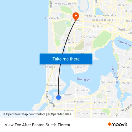 View Tce After Easton St to Floreat map