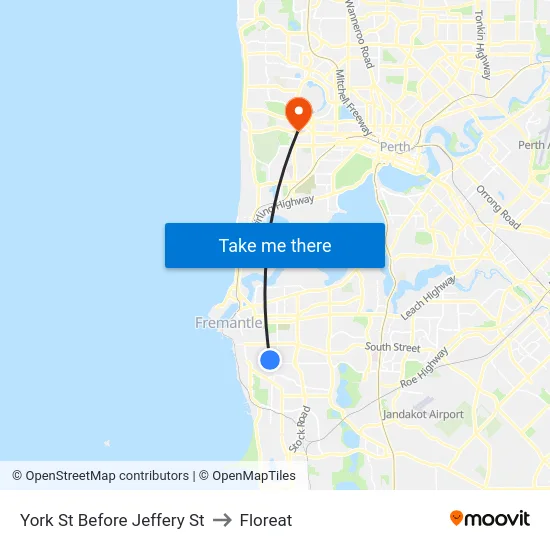 York St Before Jeffery St to Floreat map