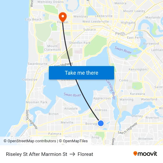 Riseley St After Marmion St to Floreat map