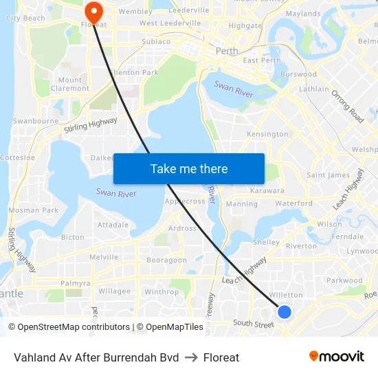 Vahland Av After Burrendah Bvd to Floreat map