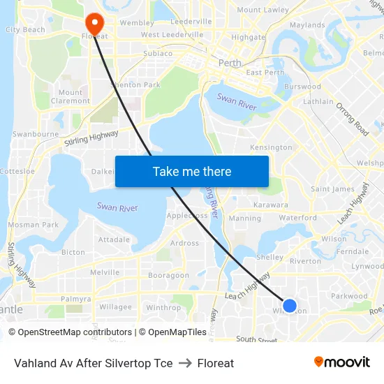 Vahland Av After Silvertop Tce to Floreat map