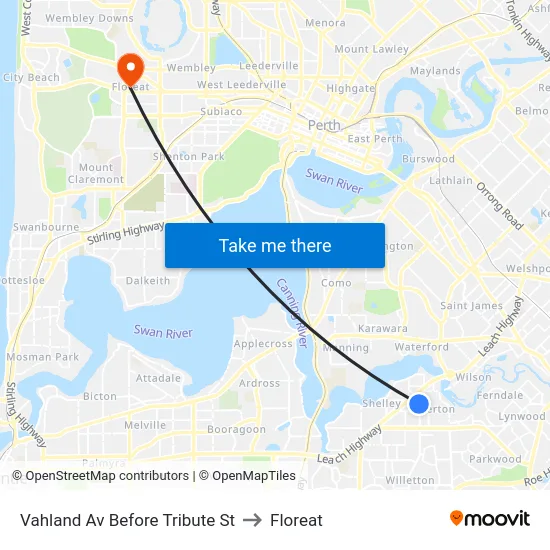 Vahland Av Before Tribute St to Floreat map