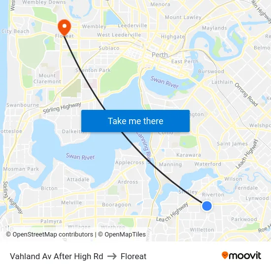 Vahland Av After High Rd to Floreat map