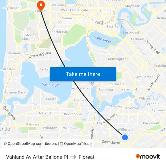 Vahland Av After Bellona Pl to Floreat map