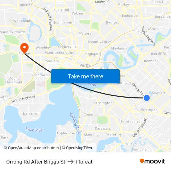 Orrong Rd After Briggs St to Floreat map