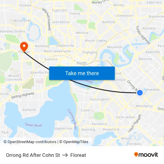 Orrong Rd After Cohn St to Floreat map