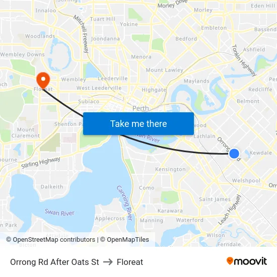 Orrong Rd After Oats St to Floreat map