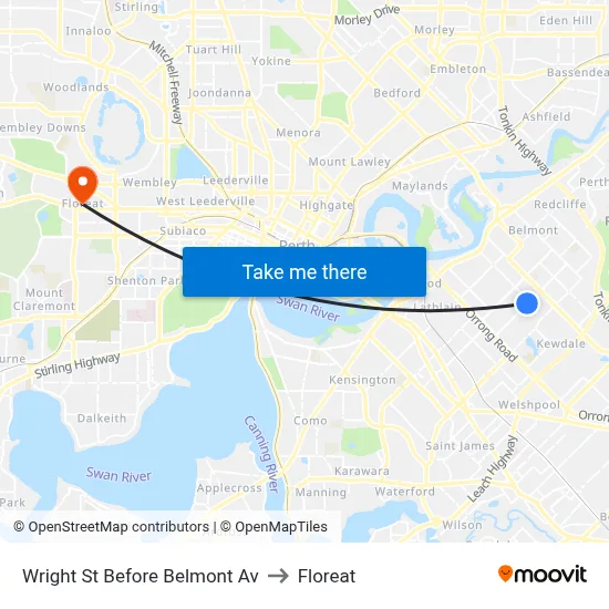 Wright St Before Belmont Av to Floreat map
