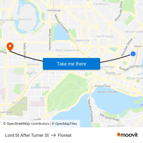 Lord St After Turner St to Floreat map