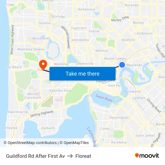 Guildford Rd After First Av to Floreat map