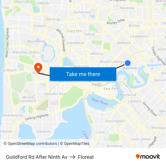 Guildford Rd After Ninth Av to Floreat map