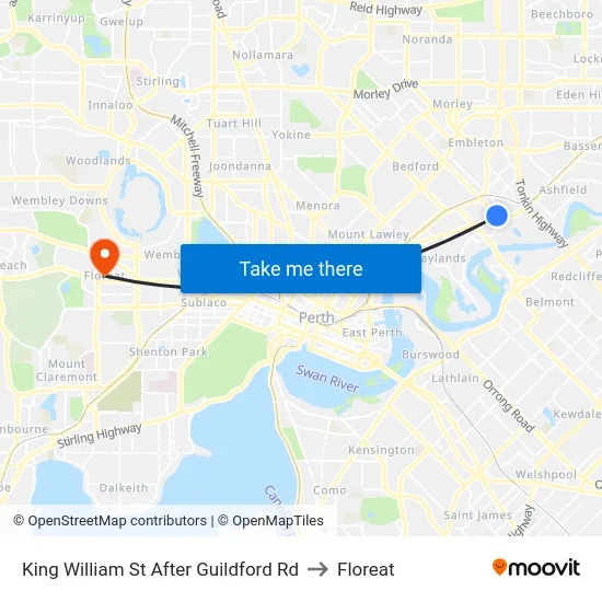 King William St After Guildford Rd to Floreat map