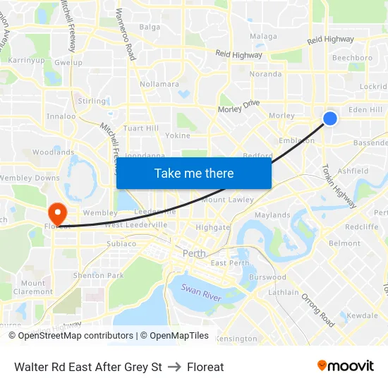 Walter Rd East After Grey St to Floreat map
