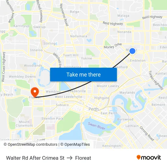 Walter Rd After Crimea St to Floreat map