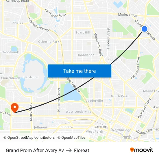 Grand Prom After Avery Av to Floreat map