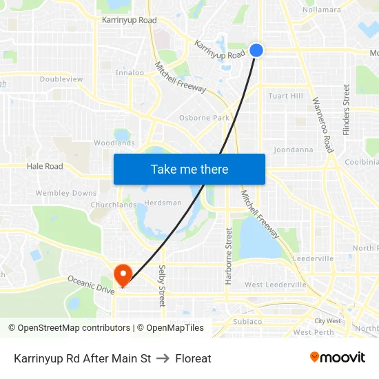 Karrinyup Rd After Main St to Floreat map