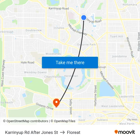 Karrinyup Rd After Jones St to Floreat map