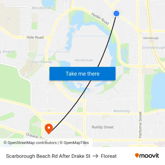 Scarborough Beach Rd After Drake St to Floreat map