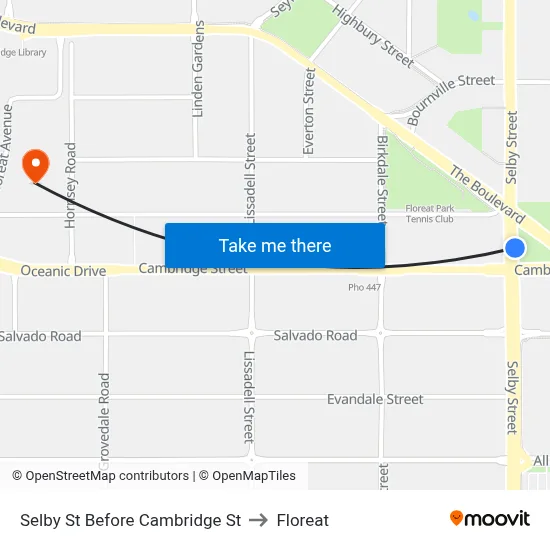 Selby St Before Cambridge St to Floreat map