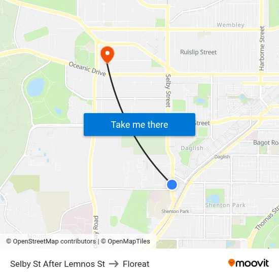 Selby St After Lemnos St to Floreat map