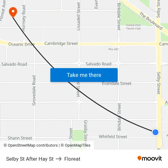 Selby St After Hay St to Floreat map