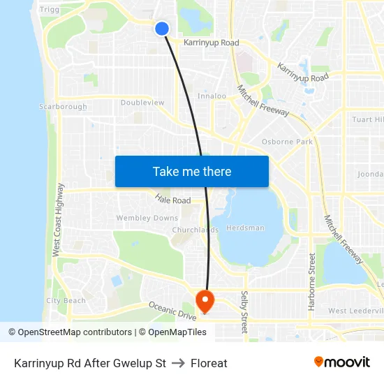 Karrinyup Rd After Gwelup St to Floreat map