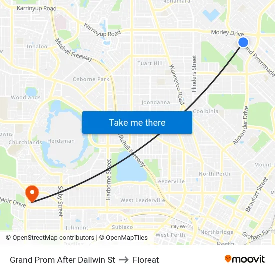 Grand Prom After Dallwin St to Floreat map