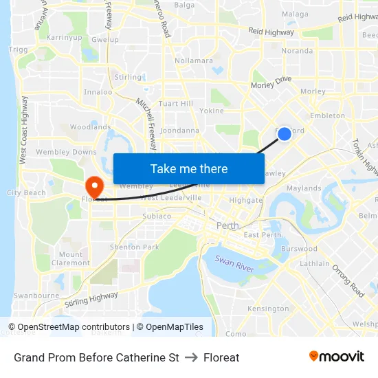 Grand Prom Before Catherine St to Floreat map