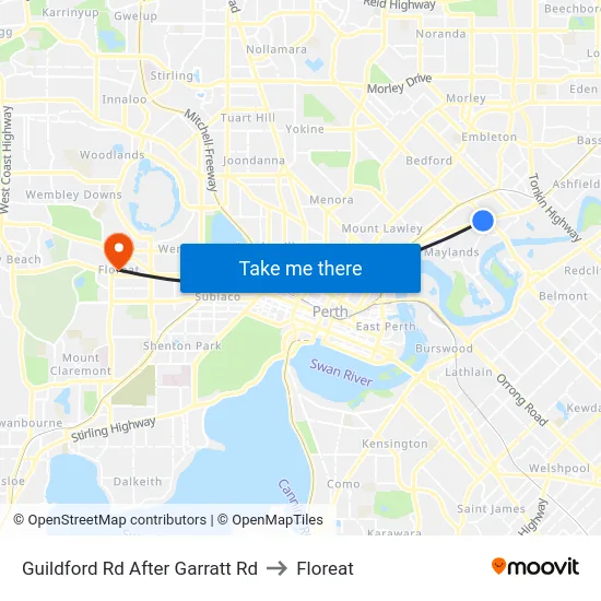 Guildford Rd After Garratt Rd to Floreat map