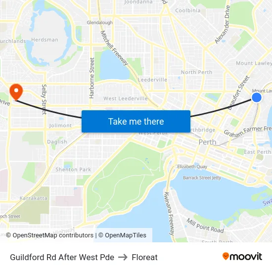 Guildford Rd After West Pde to Floreat map