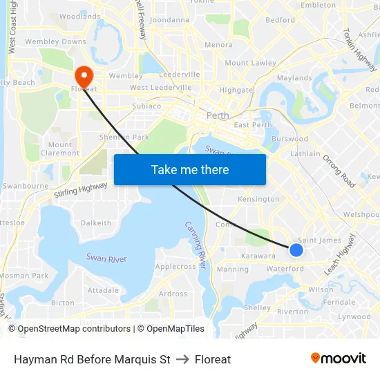 Hayman Rd Before Marquis St to Floreat map