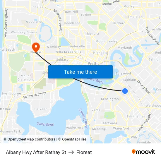 Albany Hwy After Rathay St to Floreat map