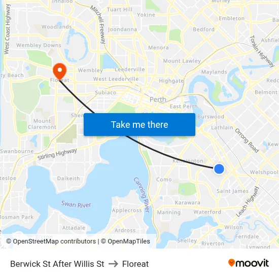 Berwick St After Willis St to Floreat map