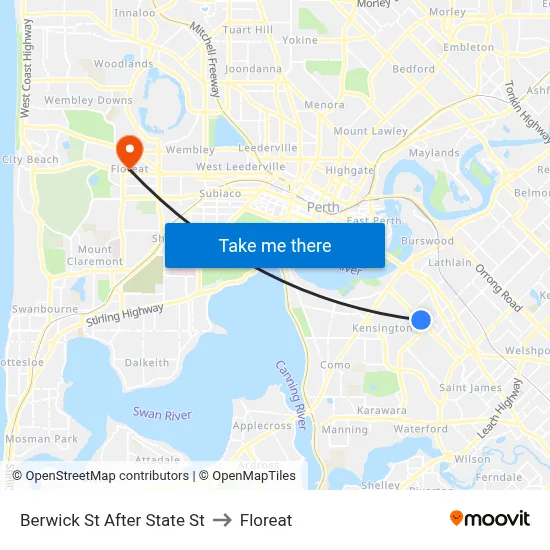 Berwick St After State St to Floreat map