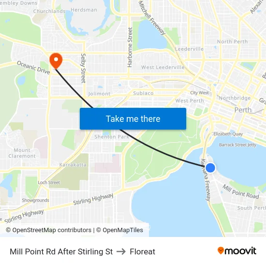 Mill Point Rd After Stirling St to Floreat map